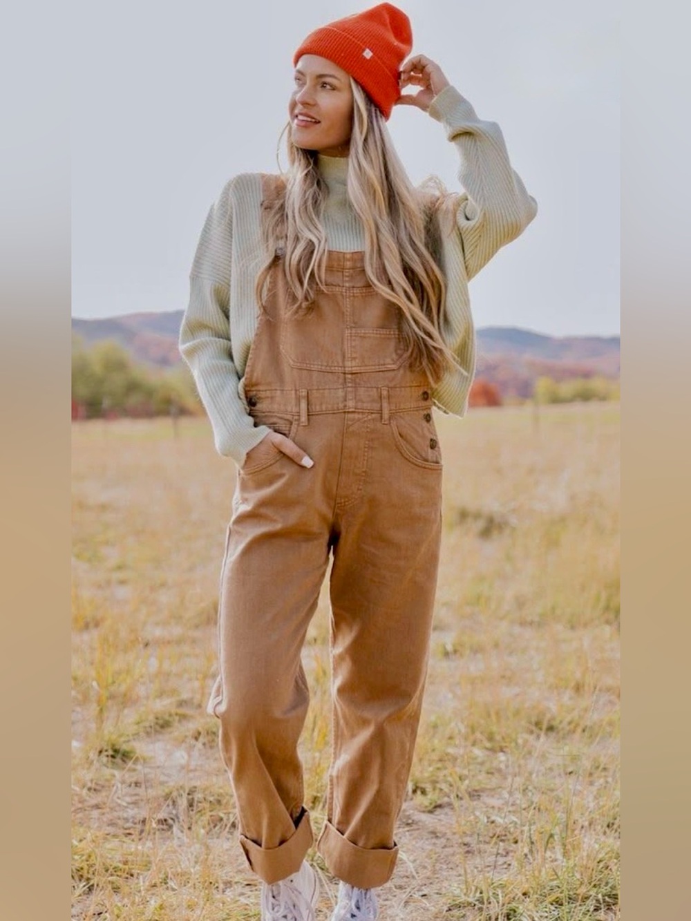 Free People Ziggy Overalls in tan - XS